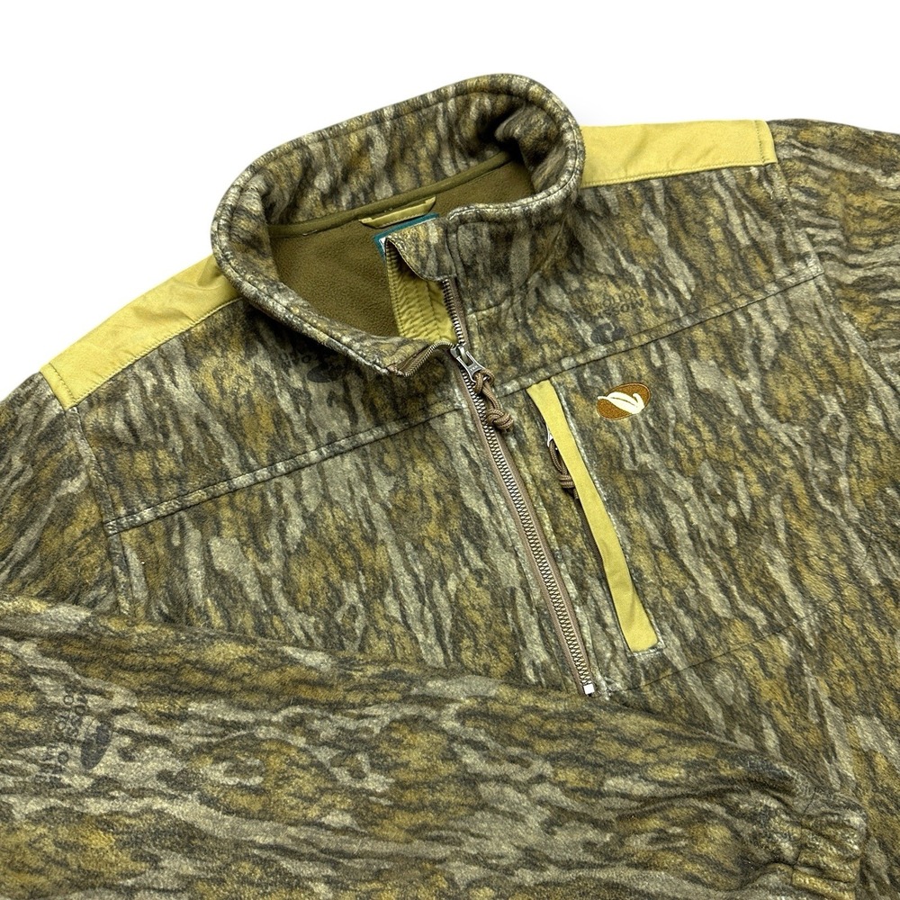 Macks Prairie Wings Men's XL Quarter‎ Zip Fleece Pullover Jacket Camo Mossy Oak